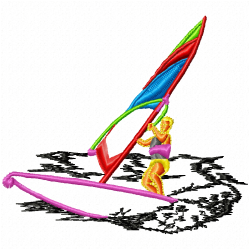Windsurfing Embroidery Design 2 Windsurfing Embroidery Design 2